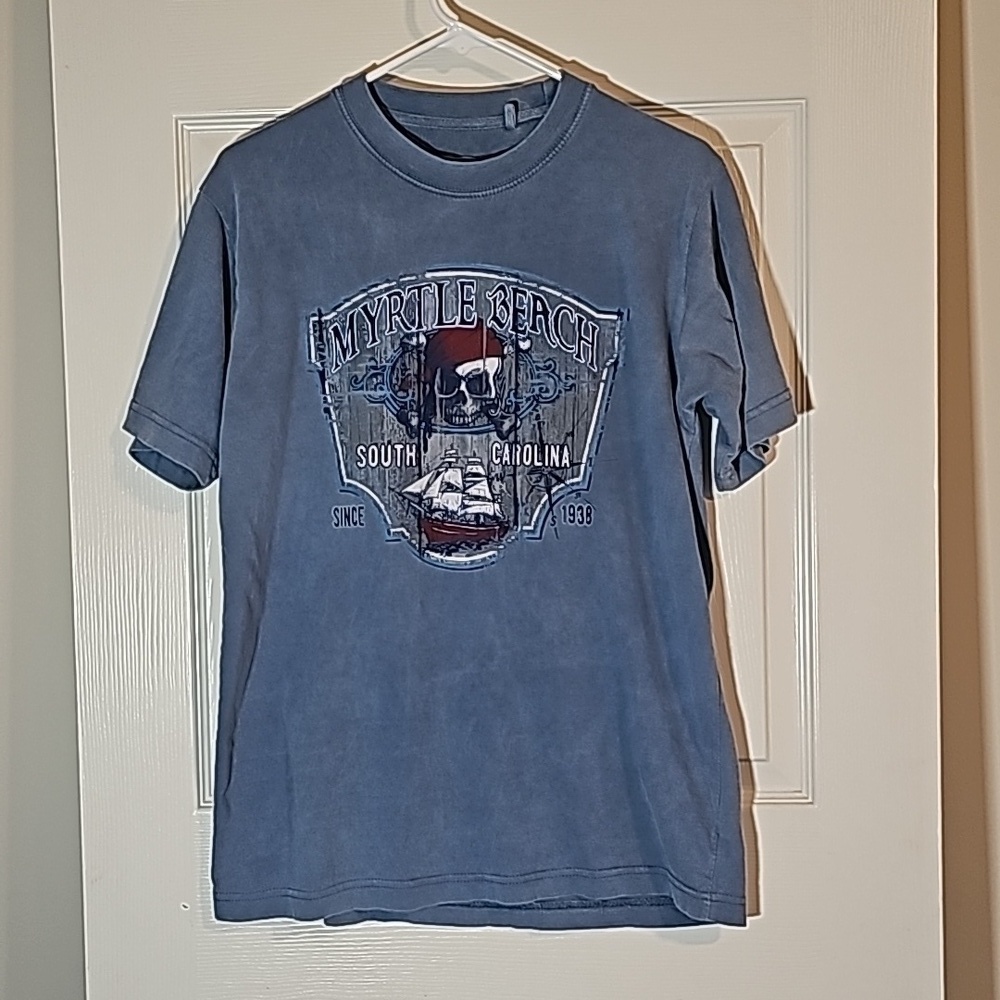 U.S. Vintage Pirate Myrtle Beach T-shirt Blue Size M